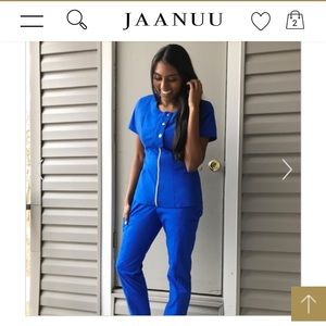 Snap front zip up top Jaanuu royal scrubs